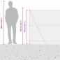 Preview: Kettengitterzaun mit 7 geflanschten Pfosten 1,4x10 m verzinkter Stahl