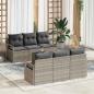 Preview: ARDEBO.de - 7-teiliges Garten-Sofa-Set mit Kissen in Hellgrau Poly-Rattan