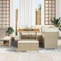 Preview: 8-teilige Garten Sofagarnitur mit Kissen Beige Poly Rattan Akazie