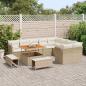 Preview: 12-teiliges Garten Sofa Set mit Kissen Beige Poly Rattan Akazie