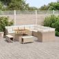 Preview: 13-teiliges Garten Sofa Set mit Kissen in Beige aus Poly Rattan und Akazie