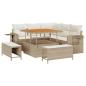 Preview: 8-tlg. Garten-Sofagarnitur mit Kissen Beige Poly Rattan Akazie
