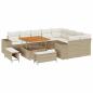 Preview: 12-teiliges Garten-Sofa-Set mit Kissen Beige Poly Rattan Akazie