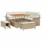 Preview: 8-teiliges Garten-Sofa-Set mit Kissen Beige Poly Rattan Akazie