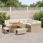 Preview: 12-teiliges Garten Sofa Set mit Kissen Beige Poly Rattan Akazie