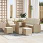 Preview: ARDEBO.de - 8-teiliges Garten Sofa Set mit Kissen Beige Poly Rattan Akazie