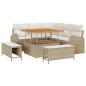 Preview: 8-teiliges Garten Sofa Set mit Kissen Beige Poly Rattan Akazie