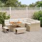 Preview: 12-teiliges Garten-Sofa-Set mit Kissen Beige Poly Rattan Akazie