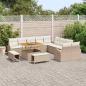Preview: 13-teiliges Garten Sofa Set mit Kissen Beige Poly Rattan Akazie