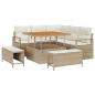 Preview: 8-teiliges Garten Sofa Set mit Kissen Beige Poly Rattan Akazie