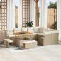 Preview: ARDEBO.de - 12-teiliges Garten Sofa Set mit Kissen Beige Poly Rattan Akazie