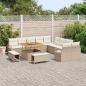 Preview: 13-teiliges Garten Sofa Set mit Kissen Beige Poly Rattan Akazie