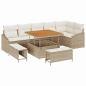 Preview: 9-teiliges Garten-Sofa-Set mit Kissen in Beige