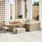 Preview: ARDEBO.de - 12-teiliges Garten-Sofa-Set mit Kissen in Beige aus Poly-Rattan