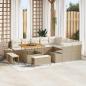 Preview: ARDEBO.de - 12-teiliges Garten-Sofa-Set mit Kissen in Beige Poly Rattan Akazie