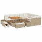 Preview: 12-teiliges Garten-Sofa-Set mit Kissen in Beige Poly Rattan Akazie