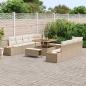 Preview: 11-tlg. Garten-Sofagarnitur mit Kissen Beige Poly Rattan Akazie