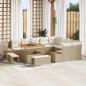 Preview: ARDEBO.de - 12-teiliges Garten-Sofa-Set mit Kissen Beige Poly-Rattan Akazie