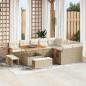 Preview: ARDEBO.de - 12-teiliges Garten Sofa Set mit Kissen Beiges Poly Rattan Akazie