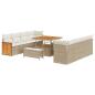 Preview: 11-teilige Garten-Sofa-Set mit Kissen Beige Poly Rattan Akazie