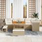 Preview: ARDEBO.de - Garten-Sofa-Set mit Kissen mit Speicher 9 pcs Beige und Creme