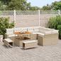 Preview: 12-teiliges Garten Sofa Set mit Kissen Beige Poly Rattan Akazie
