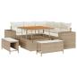 Preview: 8-teiliges Garten Sofa Set mit Kissen Beige Poly Rattan Akazie