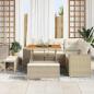 Preview: 8-teiliges Garten Sofa Set mit Kissen Beige Poly Rattan Akazie