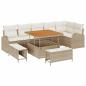 Preview: ARDEBO.de - 9-teiliges Garten-Sofa-Set mit Kissen Beiges Poly-Rattan Akazie