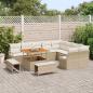 Preview: 12-tlg. Garten-Sofagarnitur mit Kissen Beige Poly Rattan Akazie