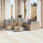 Preview: ARDEBO.de - 13-teiliges Garten Sofa Set mit Kissen Beige Poly Rattan Akazie