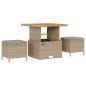 Preview: 13-teiliges Garten Sofa Set mit Kissen Beige Poly Rattan Akazie