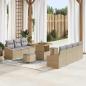 Preview: ARDEBO.de - 10-teiliges Garten-Sofa-Set mit Kissen Beige Poly-Rattan Akazie