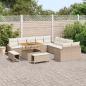 Preview: Gartensofa-set mit Kissen mit Speicher 13 pcs Beige Poly Rattan