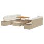 Preview: 11-teiliges Garten-Sofa-Set mit Kissen Beige Poly Rattan Akazie