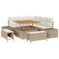 Preview: 8-teiliges Garten Sofaset mit Kissen Beige Poly Rattan Akazie