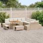 Preview: 13-tlg. Garten-Sofagarnitur mit Kissen Beige Poly Rattan Akazie