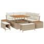 Preview: 8-teiliges Garten Sofa Set mit Kissen Beige Poly Rattan