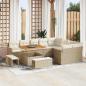 Preview: ARDEBO.de - 12-teiliges Garten Sofa Set mit Kissen Beige Poly-Rattan Akazie