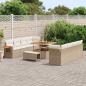 Preview: 11-teiliges Garten Sofa Set mit Kissen Beige Poly-Rattan Akazie