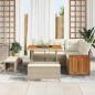 Preview: 8-teiliges Garten Sofaset mit Kissen Beige Poly Rattan Akazie