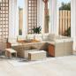 Preview: ARDEBO.de - 12-teiliges Garten Sofa Set mit Kissen Beige Poly Rattan Akazie