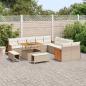 Preview: 13-teiliges Garten Sofa Set mit Kissen Beige Poly Rattan Akazie
