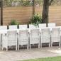 Preview: ARDEBO.de - 17-teiliges Garten-Ess-Set mit Kissen Weiß Poly-Rattan