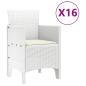 Preview: 17-teiliges Garten-Ess-Set mit Kissen Weiß Poly-Rattan