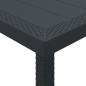 Preview: 9-tlg. Garten-Essgruppe mit Kissen Anthrazit Poly Rattan