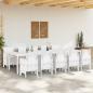 Preview: 11-teiliges Garten Esszimmer Set mit Kissen Weiß Poly-Rattan