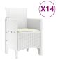 Preview: 15-teiliges Garten Essgruppe mit Kissen Weiß Poly-Rattan