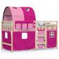 Preview: Kinderhochbett mit Tunnel Rosa 90x190 cm Massivholz Kiefer