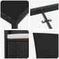 Preview: 7-teiliges Garten Esstischset mit Kissen, Schwarz Poly-Rattan